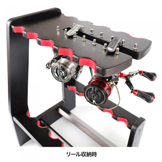 DRESS Wooden Rod Stand Open Side (10 Rods, Reel Stand Included)