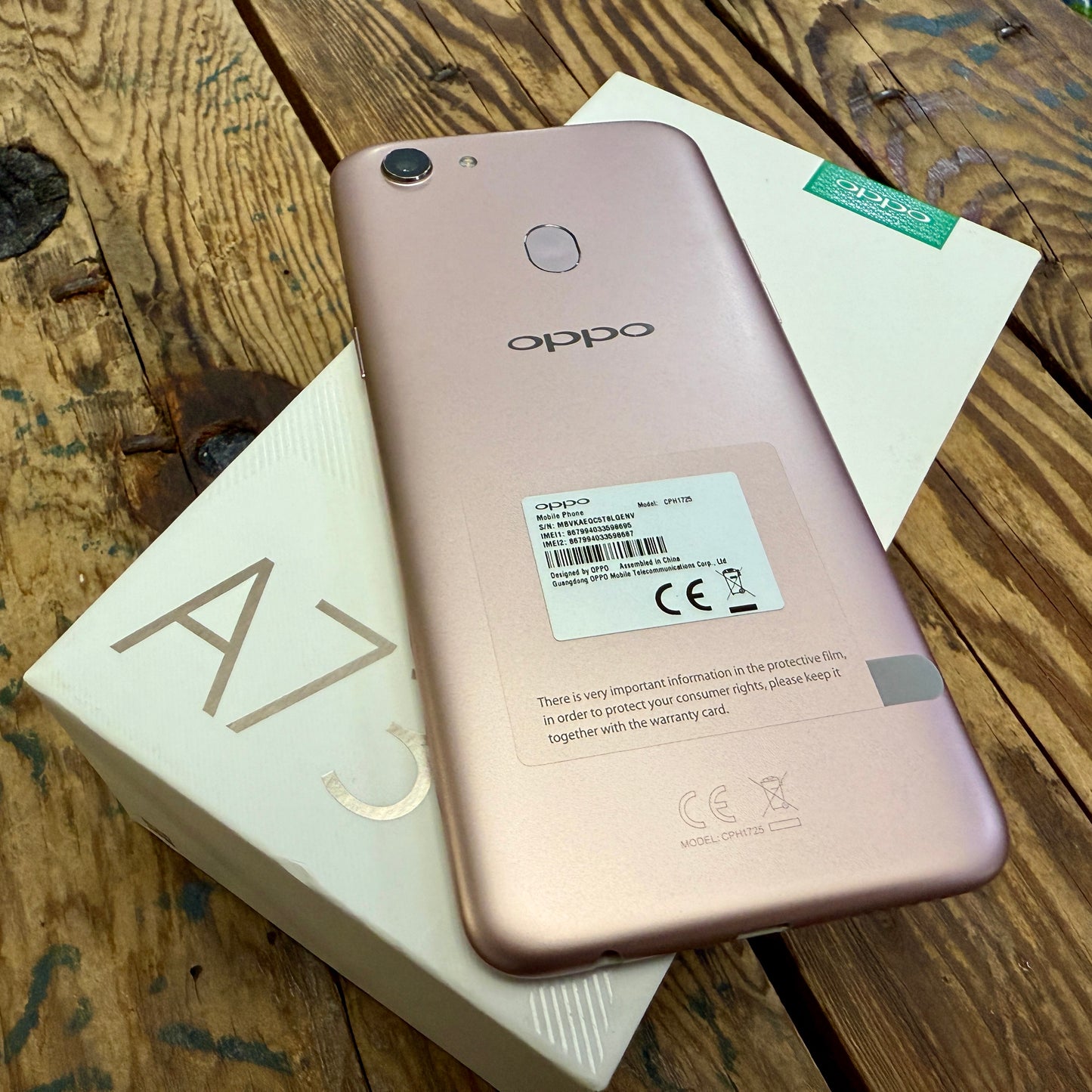 A73 3/32GB (USED, 8.5/10) with box, charger, cable, earphones