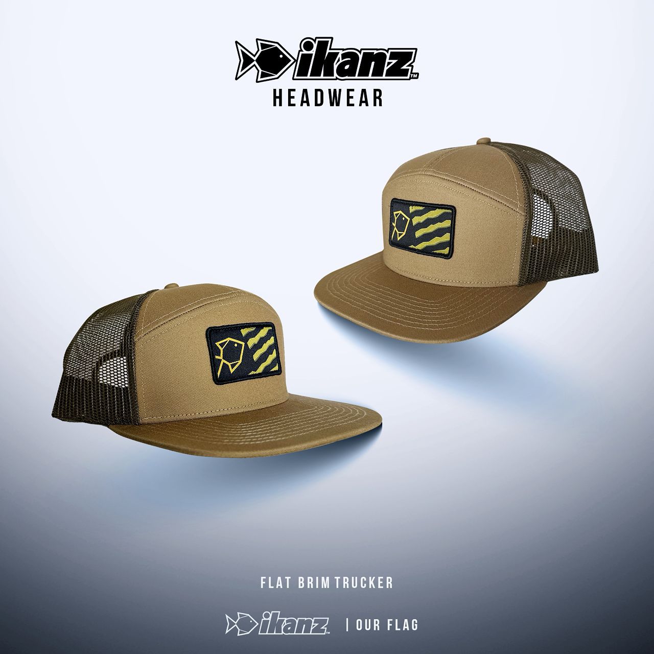 26 Flat Brim Trucker Our Flag