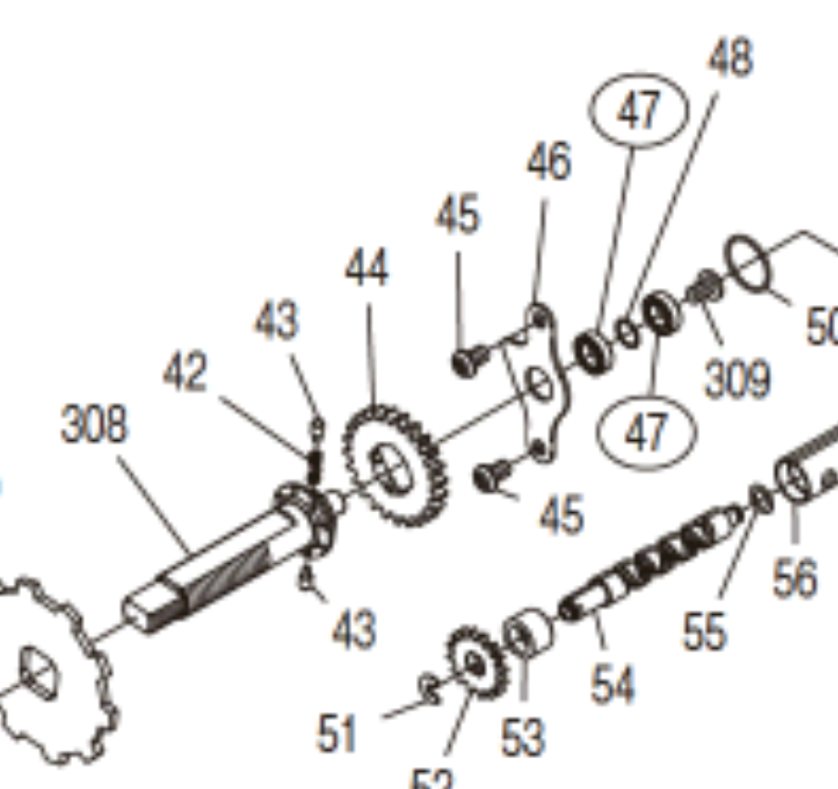 Fixing screw lower drive shaft (10DR5 / 10DR4) (double bearing type)