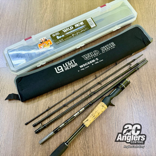 Wild Side WSC68M-5 5pc BC travel 8-16lb (USED, 9/10) with rod bag/sleeve & case
