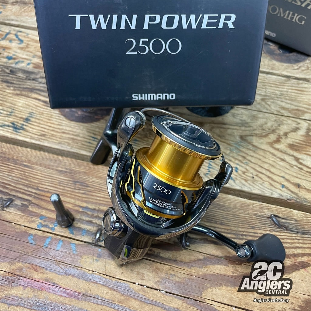 reel shimano twin power 2500 2020 Twin Power 2500 (USED, like new) complete box set with stand – Anglers Central