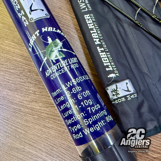 Light Walker LWS60XUL 2-6lb (UNUSED) with rod bag/pouch