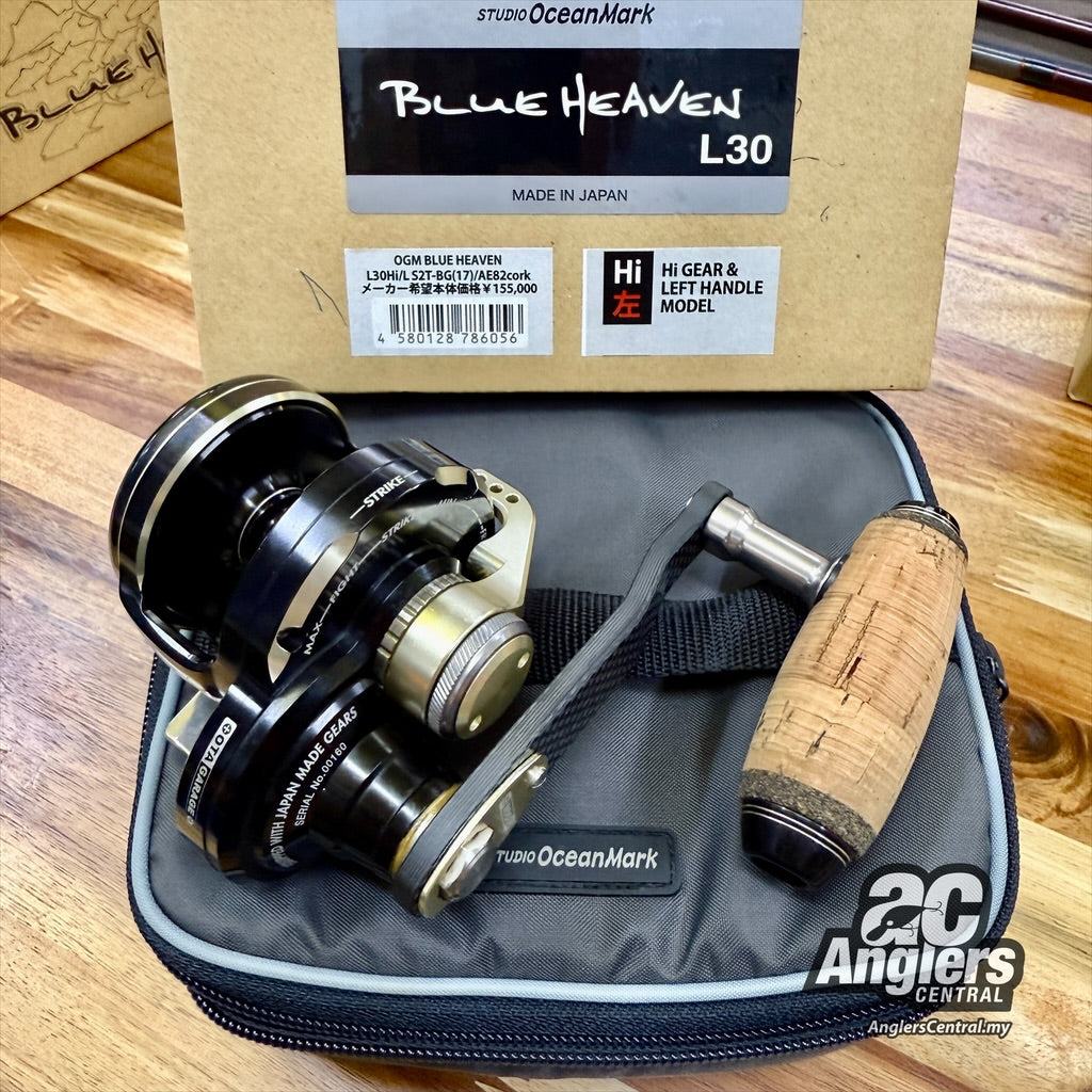 blue heaven fishing reels OGM Blue Heaven L30Hi/L S2T-BG(17) (USED, 9.5/10) with pouch & box – Anglers Central
