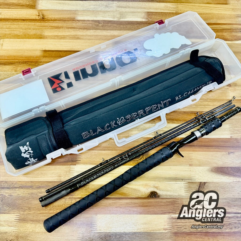 Black Serpent BS-C664MH-TR (USED, 9/10) with rod sleeve, meiho case)