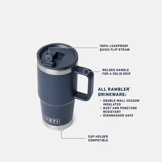 Rambler® 20 OZ Travel Straw Mug With Color-matched Straw Lid