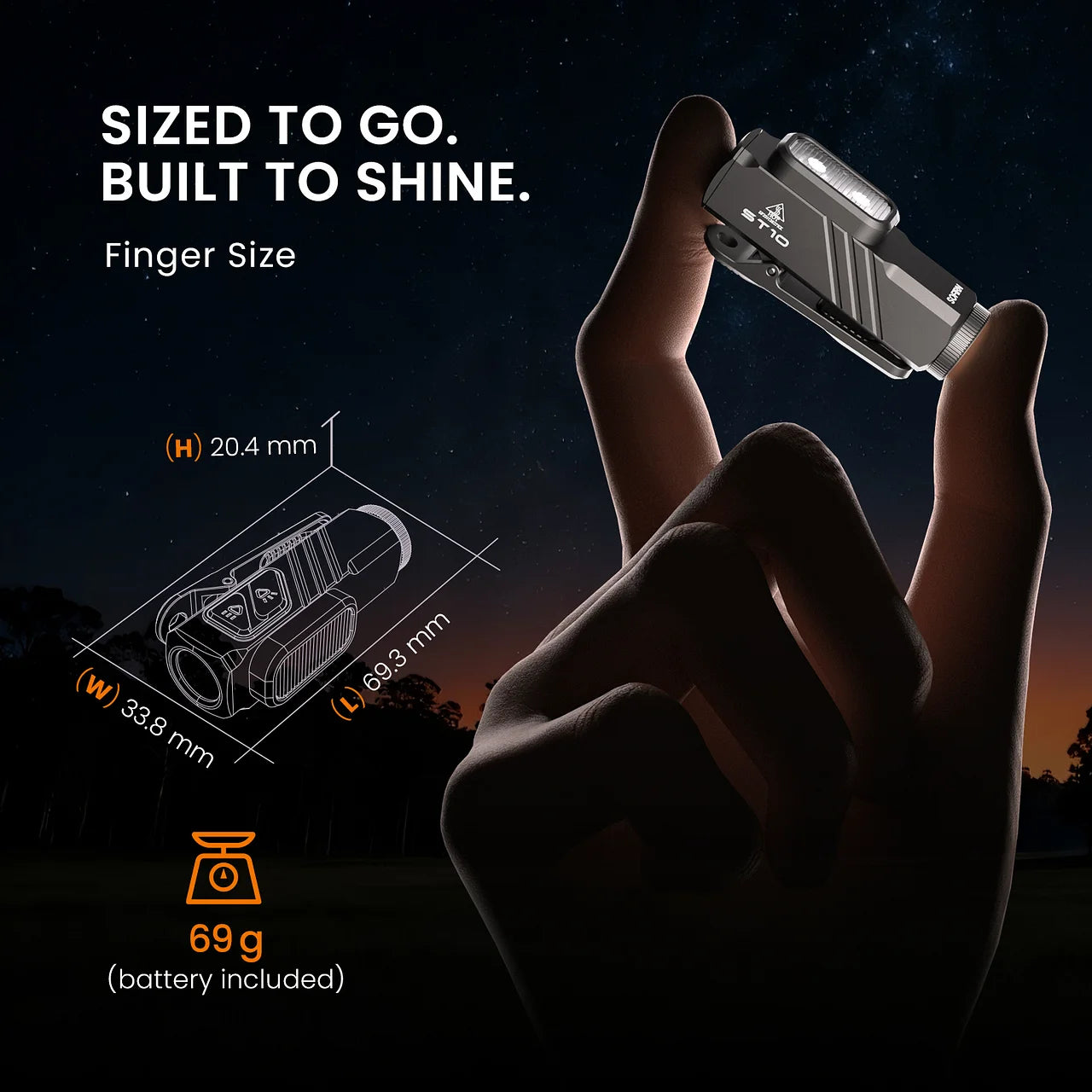 ST10 Clip-on Mini Flashlight