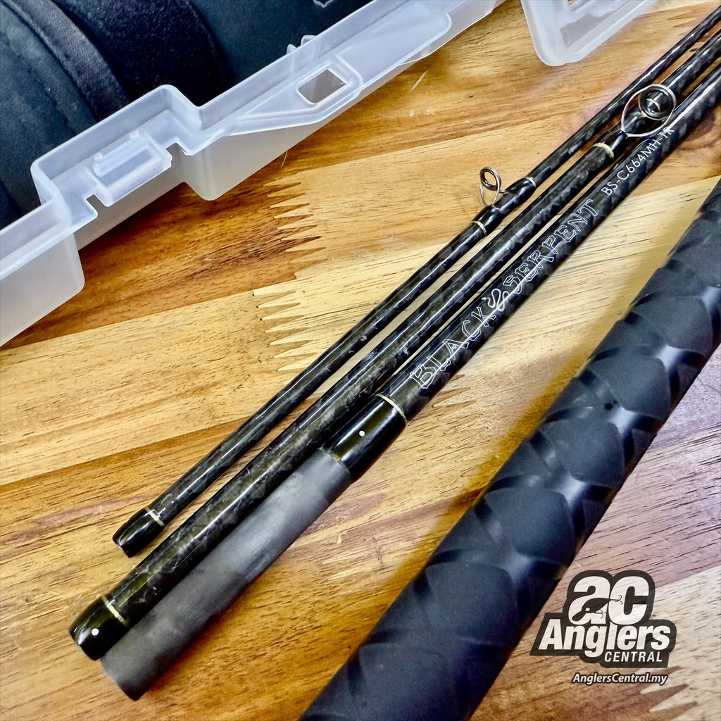 Black Serpent BS-C664MH-TR (USED, 9/10) with rod sleeve, meiho case)