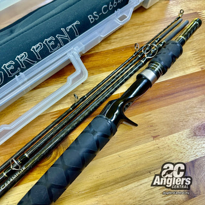 Black Serpent BS-C664MH-TR (USED, 9/10) with rod sleeve, meiho case)