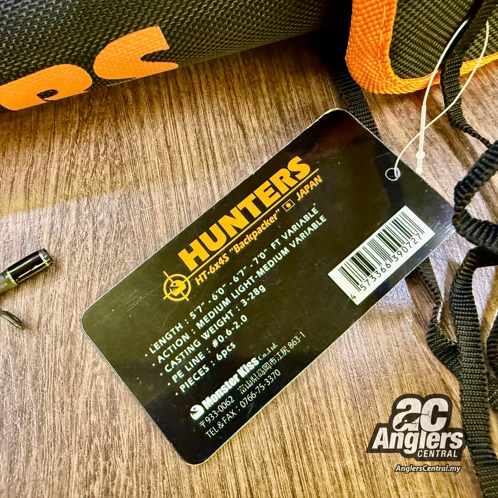 Hunters HT-6x4S Backpacker (USED, 9.5/10) with rod bag