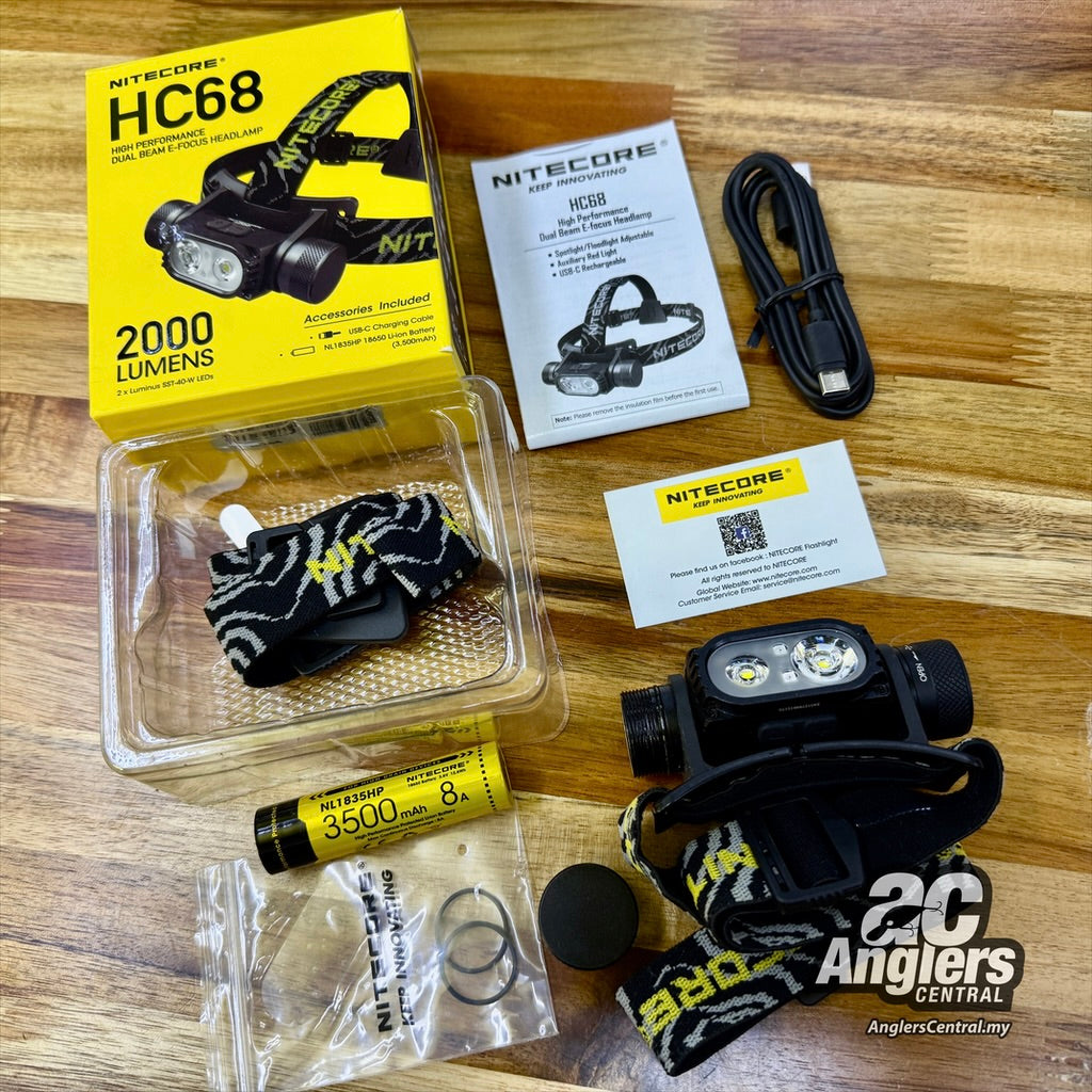 HC68 2000 Lumens Dual Beam E-focus headlamp (USED, 9.5/10) complete box set