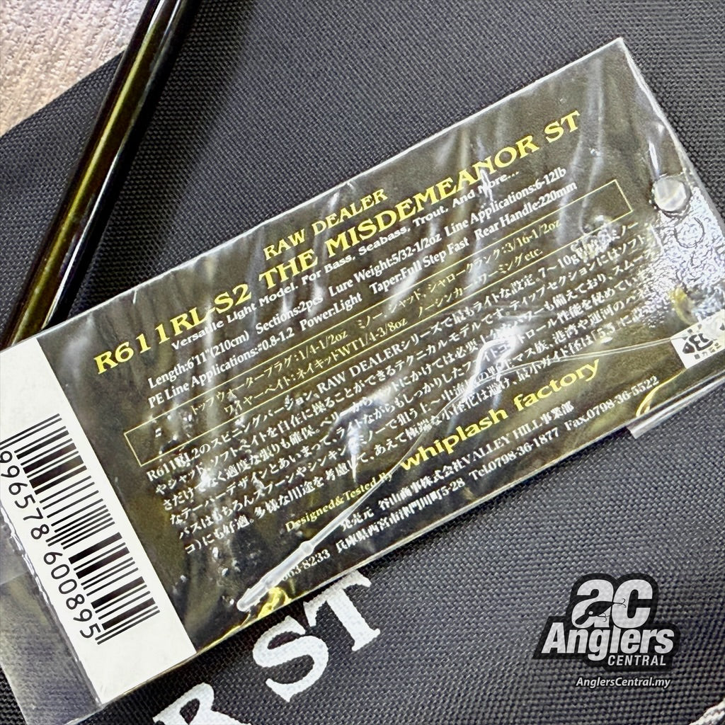 Raw Dealer R611RL-S2 The Misdemeaner ST (USED, 9.5/10), with rod bag/sleeve