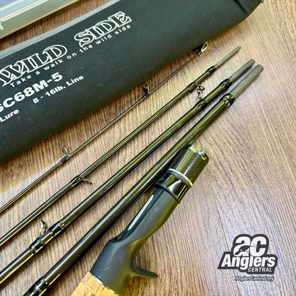 Wild Side WSC68M-5 5pc BC travel 8-16lb (USED, 9/10) with rod bag/sleeve & case