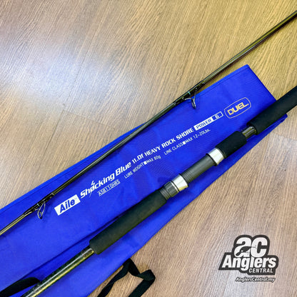 Aile Shocking Blue 11.0f Heavy Rock Shore Power 6 ASB110HRS (USED, 8/10) with rod bag/sleeve