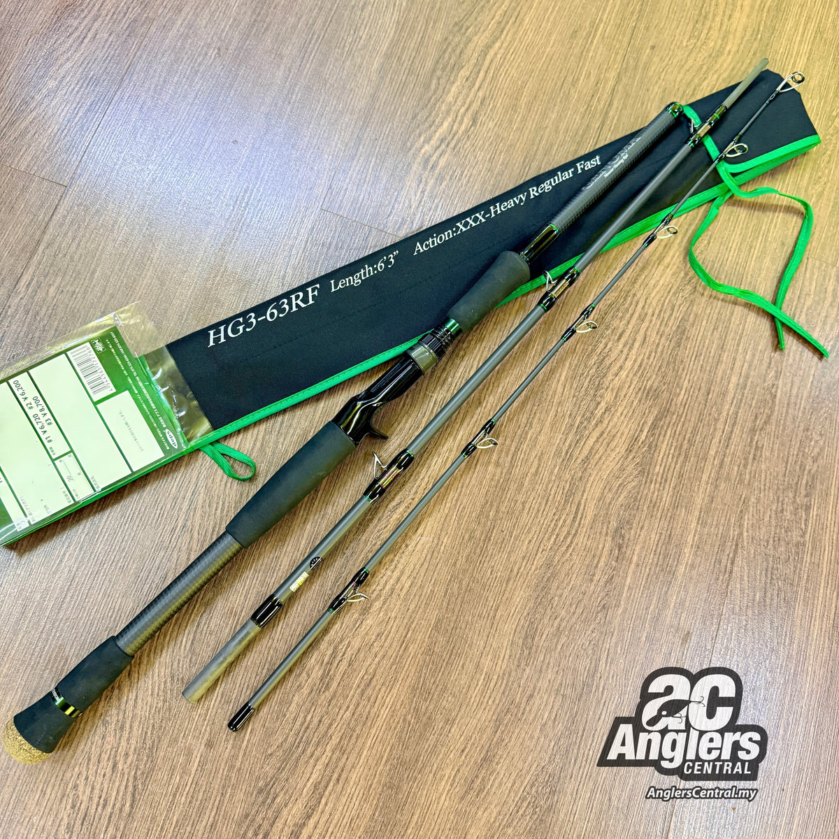 Huge Custom Genoma HG3-63RF (3pc) (USED, 9.5/10) with rod bag/sleeve