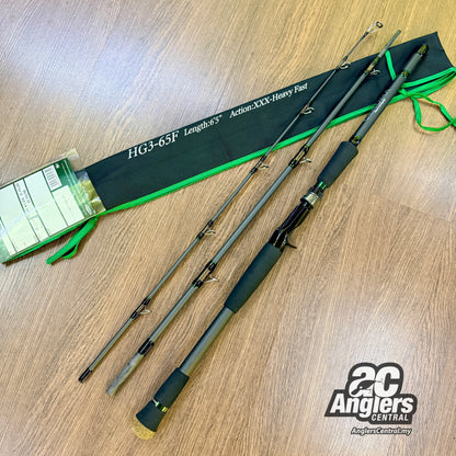 Huge Custom Genoma HG3-65F (3pc) (USED, 9.5/10) with rod bag/sleeve