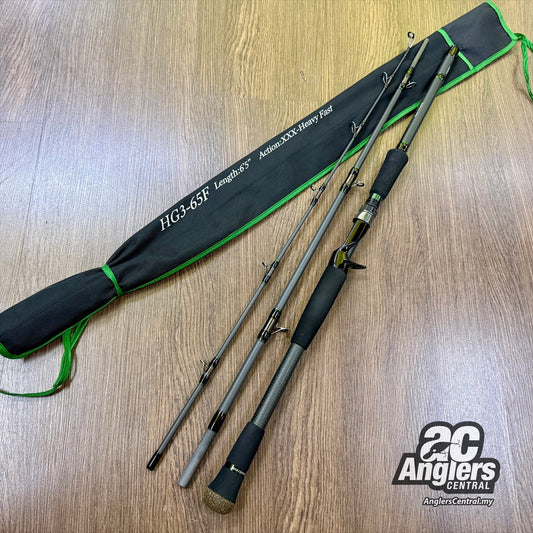 Huge Custom Genoma HG3-65F (3pc) (USED, 9/10) with rod bag/sleeve