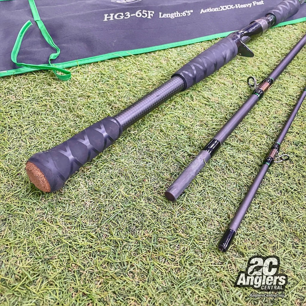 Huge Custom Genoma HG3-65F (3pc) (USED, 9.5/10) with rod bag/sleeve