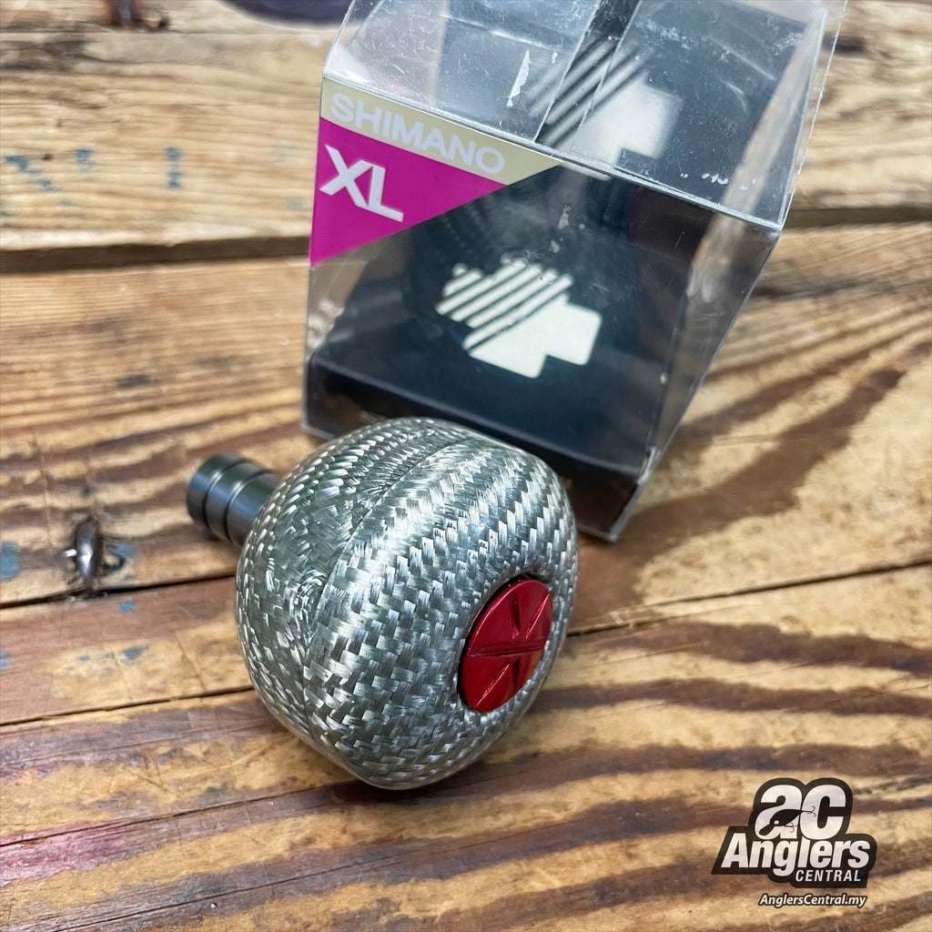 Tombol Karbon Bulat Studio Komposit XL Perak (DIGUNAKAN, Shimano SW-Type)